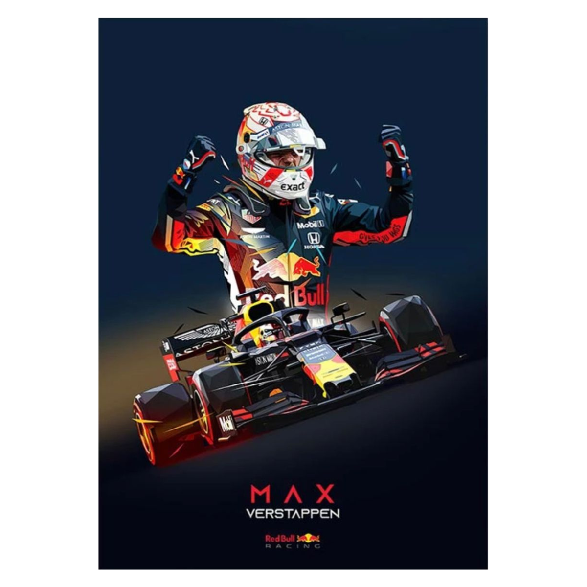 Cuadro Decorativo Pilotos F1 <br> Max Verstappen Campeón