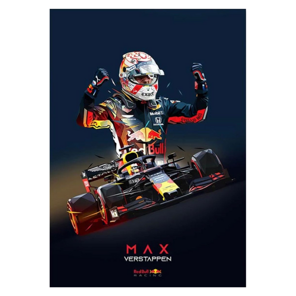 Cuadro Decorativo Pilotos F1 <br> Max Verstappen Campeón