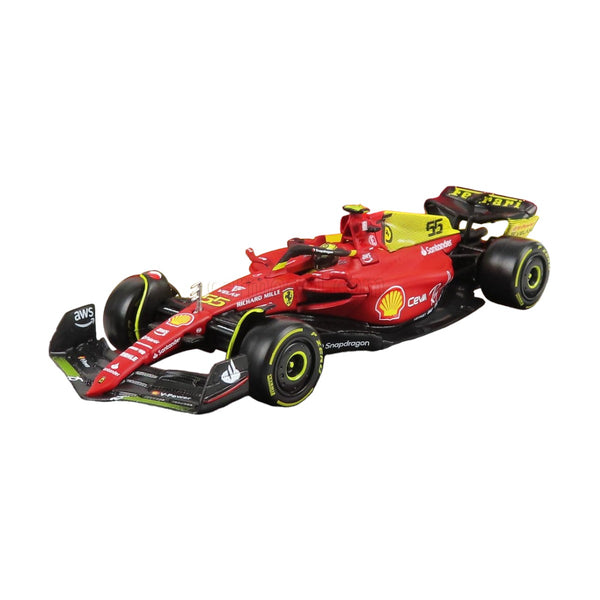 Auto Burago 1:43 Scuderia Ferrari <br>  F1-75 Carlos Sainz #55 <br> Caja Acrilica