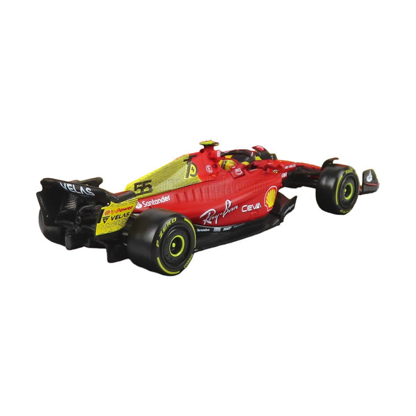 Auto Burago 1:43 Scuderia Ferrari <br>  F1-75 Carlos Sainz #55 <br> Caja Acrilica