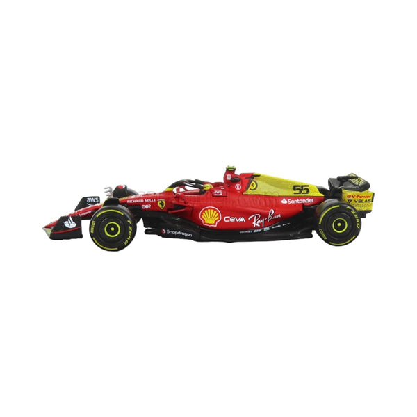 Auto Burago 1:43 Scuderia Ferrari <br>  F1-75 Carlos Sainz #55 <br> Caja Acrilica