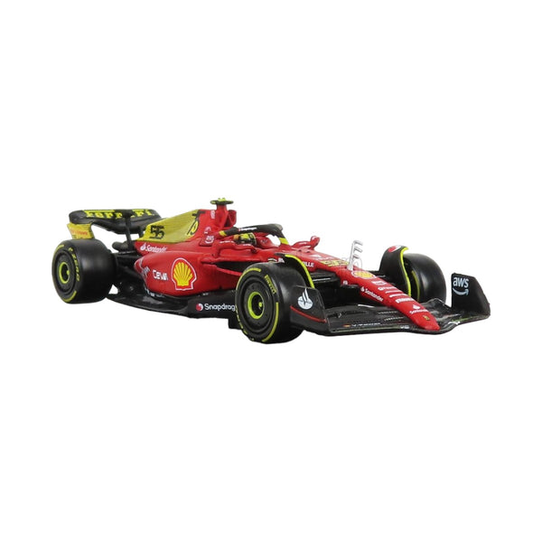 Auto Burago 1:43 Scuderia Ferrari <br>  F1-75 Carlos Sainz #55 <br> Caja Acrilica