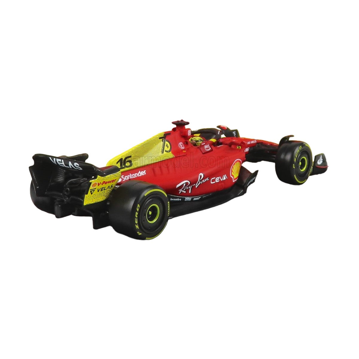 Auto Burago 1:43 Scuderia Ferrari <br> F1-75 Charles Leclerc #16 <br> Caja Acrilica