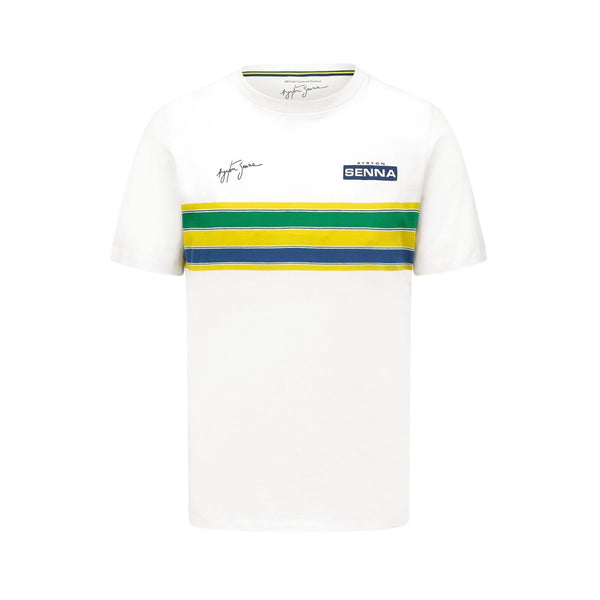 Polera Ayrton Senna Collection <br> Rayas Blanca