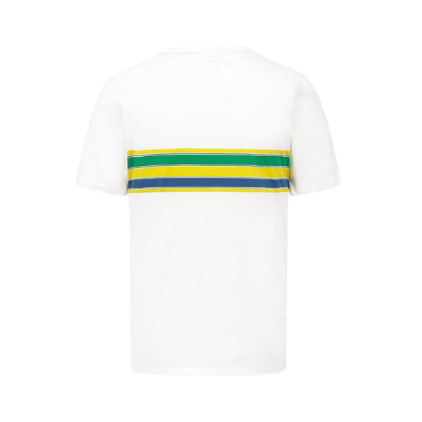 Polera Ayrton Senna Collection <br> Rayas Blanca