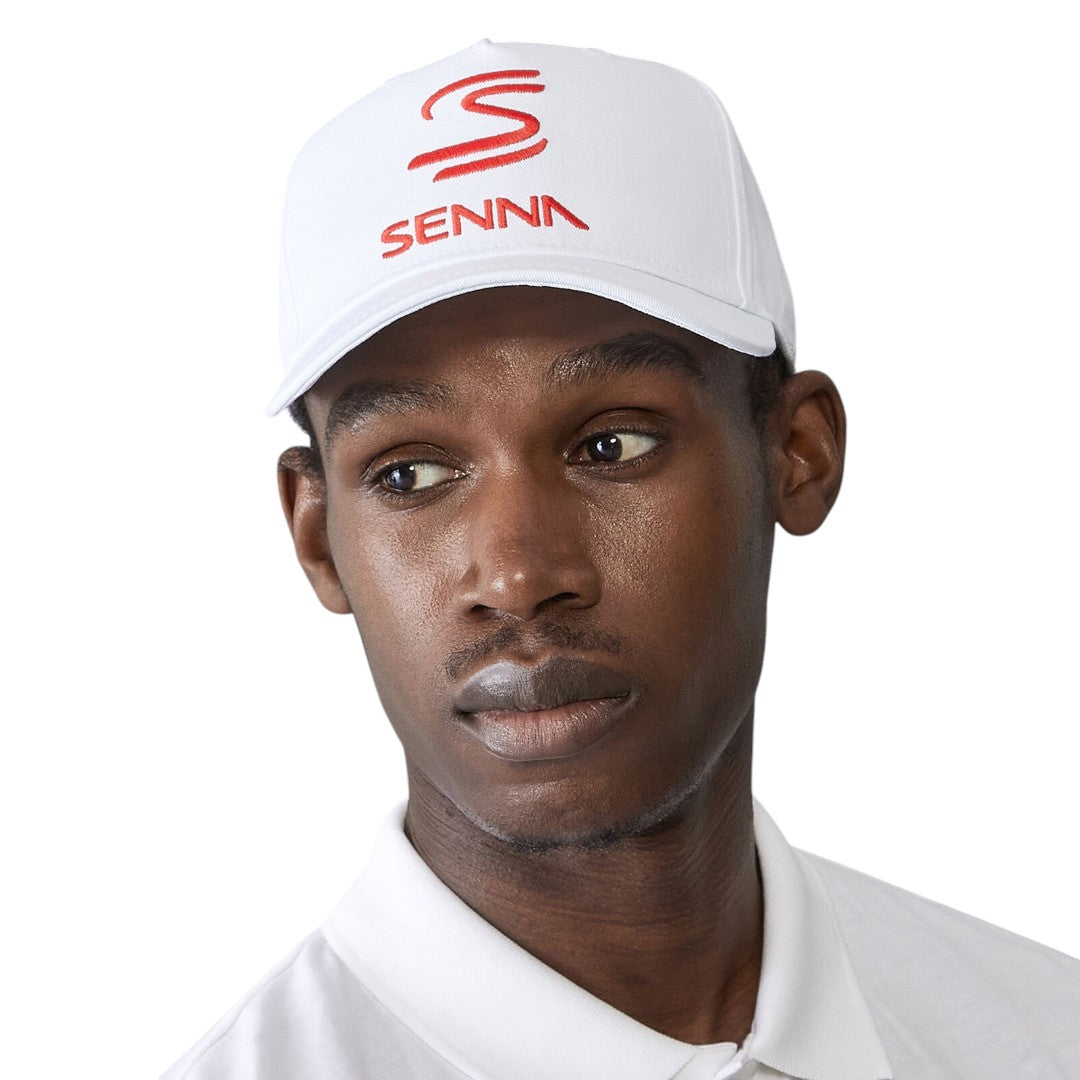 Jockey Oficial Ayrton Senna <br> Collection Logo Blanco