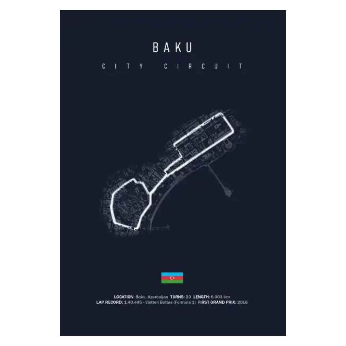 Cuadro Decorativo Circuitos F1 <br> Gran Premio de Baku