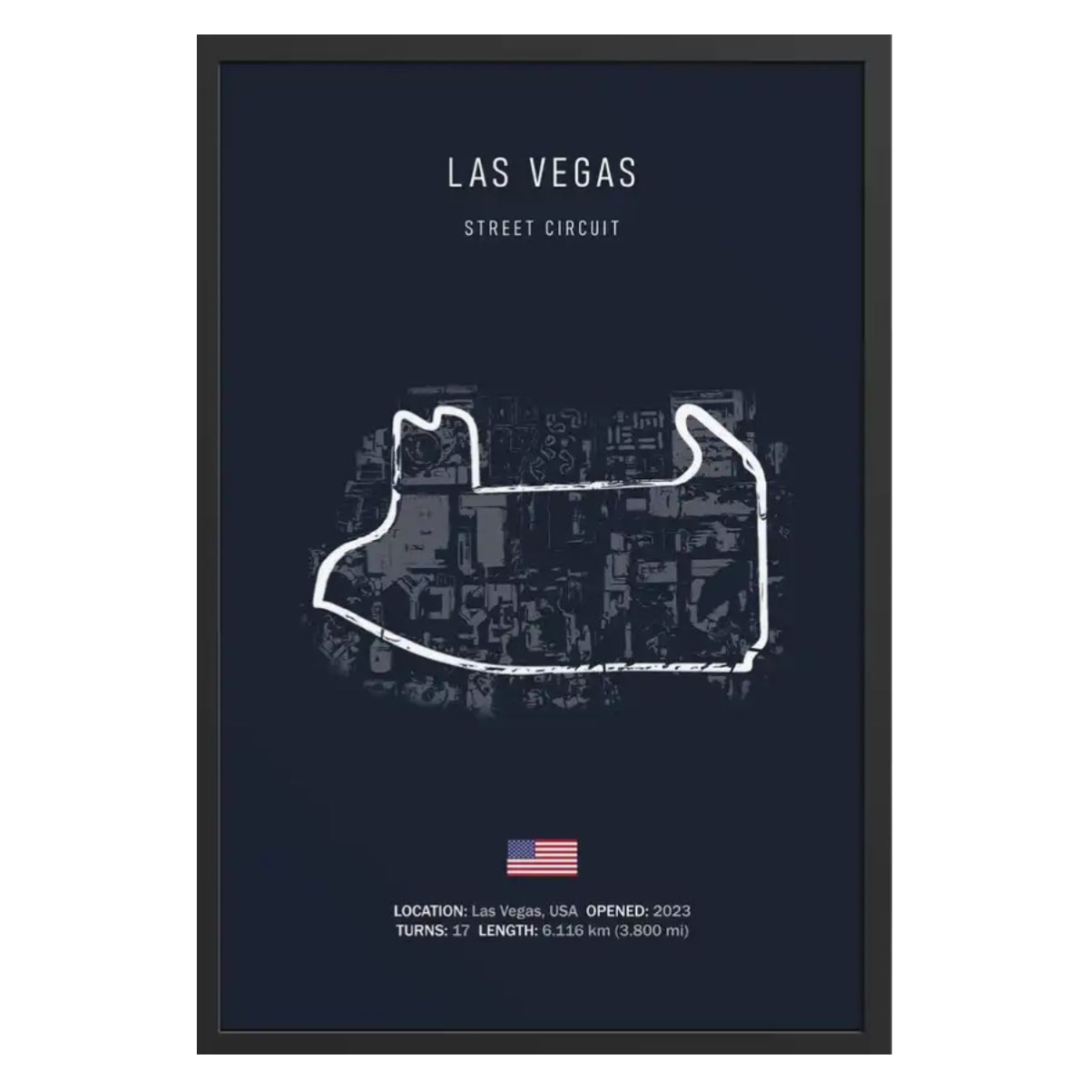 Cuadro Decorativo Circuitos Formula 1 <br> Gran Premio de Las Vegas