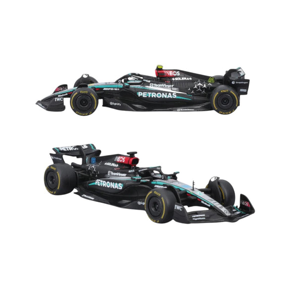 Pack 2 Autos Burago Mercedes AMG <BR> W15 Formula 1
