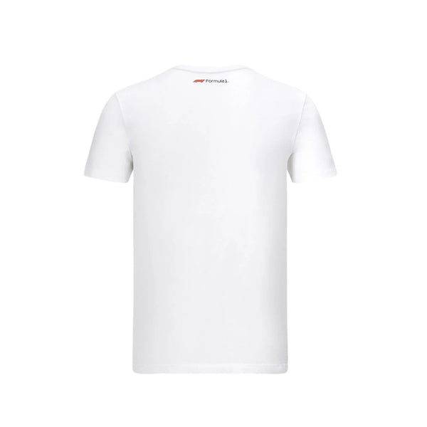 Polera Oficial Formula 1 <br> Blanca Lineas Rojas