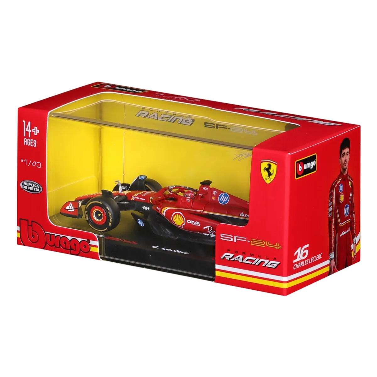 Auto a Escala Burago 1:43 Scuderia Ferrari <br> SF24 Charles Leclerc 16