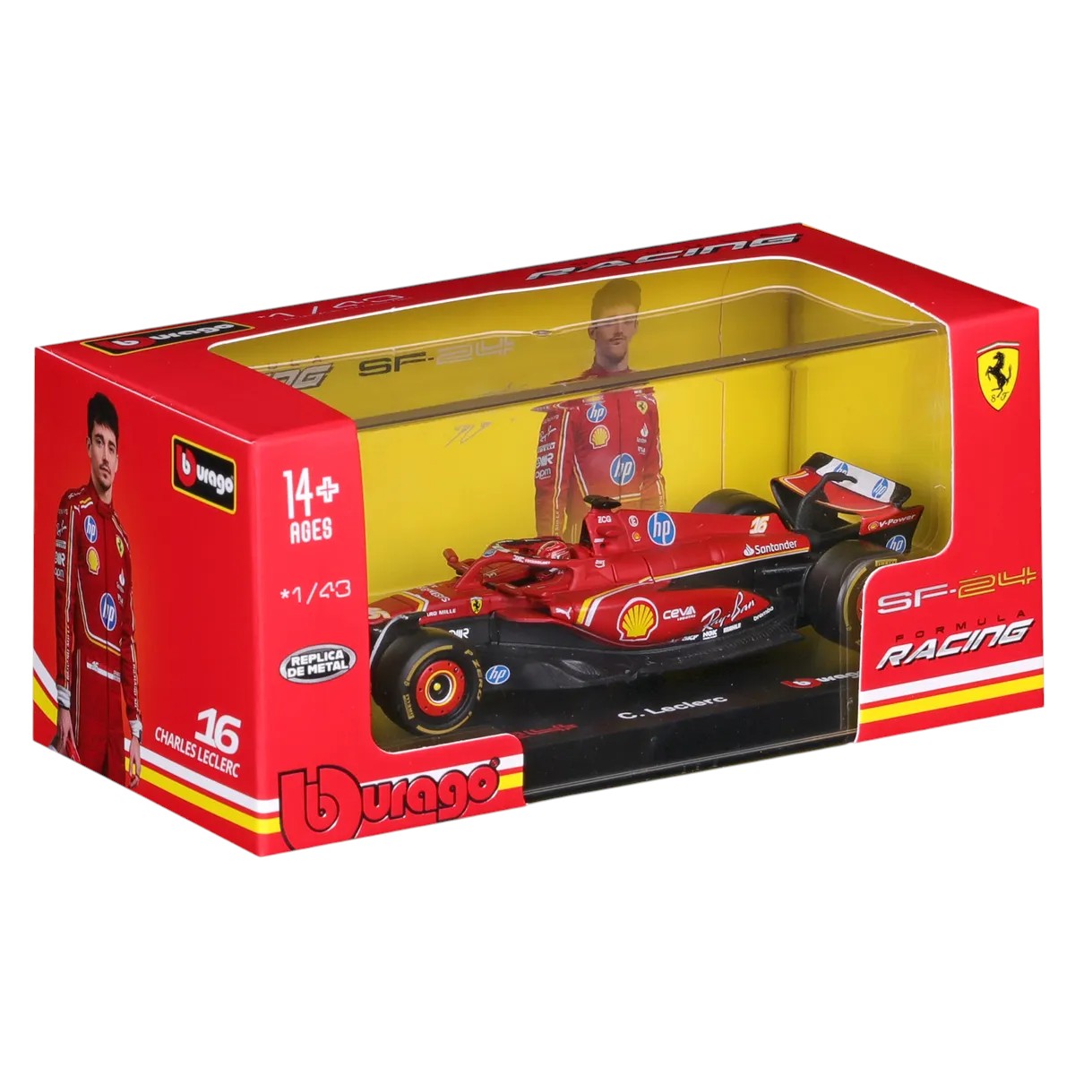 Auto a Escala Burago 1:43 Scuderia Ferrari <br> SF24 Charles Leclerc 16