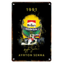 Placa Metallica Ayrton Senna <br> Campeon Mundial 1991 20x30cm