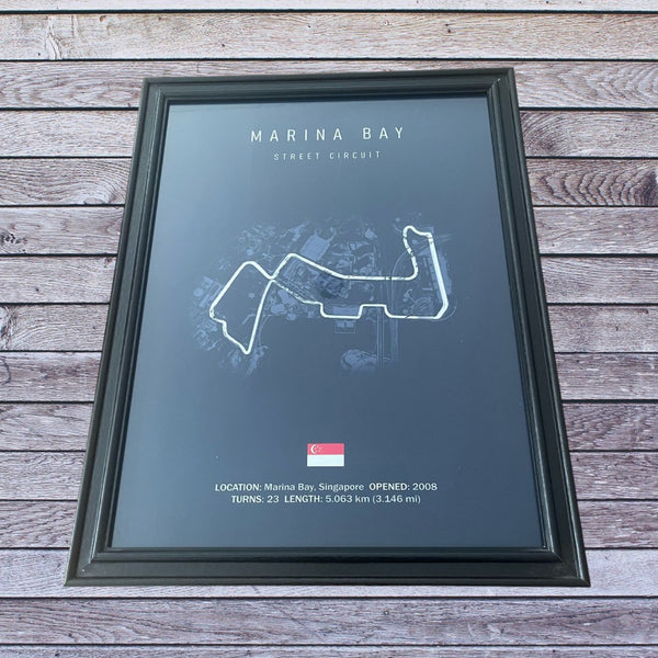 Cuadro Decorativo Circuitos F1 <br> Gran Premio de Marina Bay