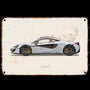 Placa Metalica Mclaren 570S <br> 2015 20x30cm