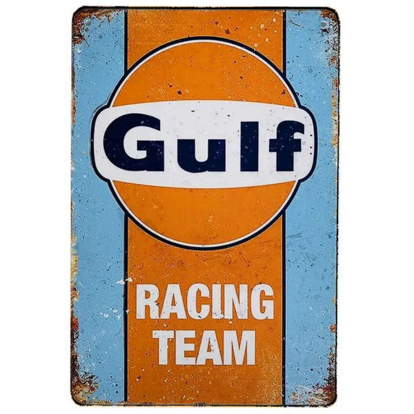 Placa Metallica Gulf Racing Team 20x30cm